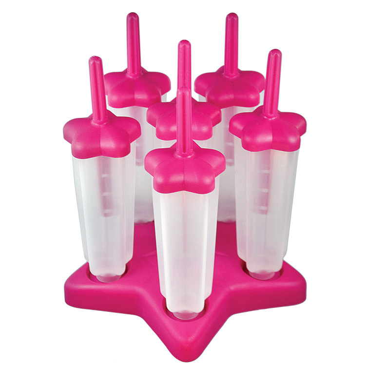 Tovolo Pink Star Shaped Ice Pop Molds Set of 6