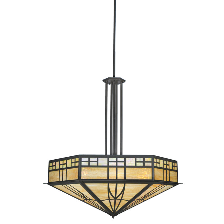 Scottsdale Timeless Bronze 61" Beige Art Glass Pendant
