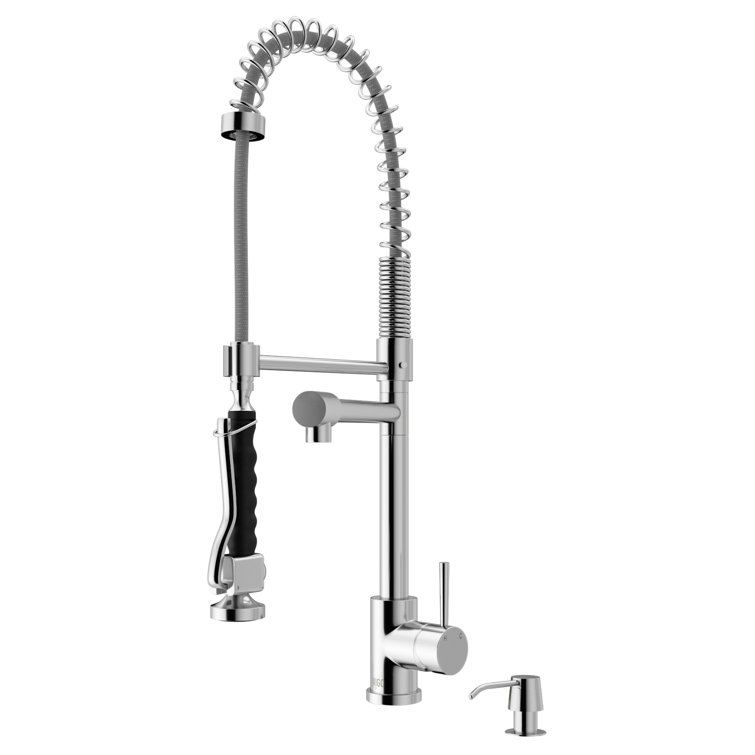 Zurich 27" Chrome Brass Pull-Down Kitchen Faucet