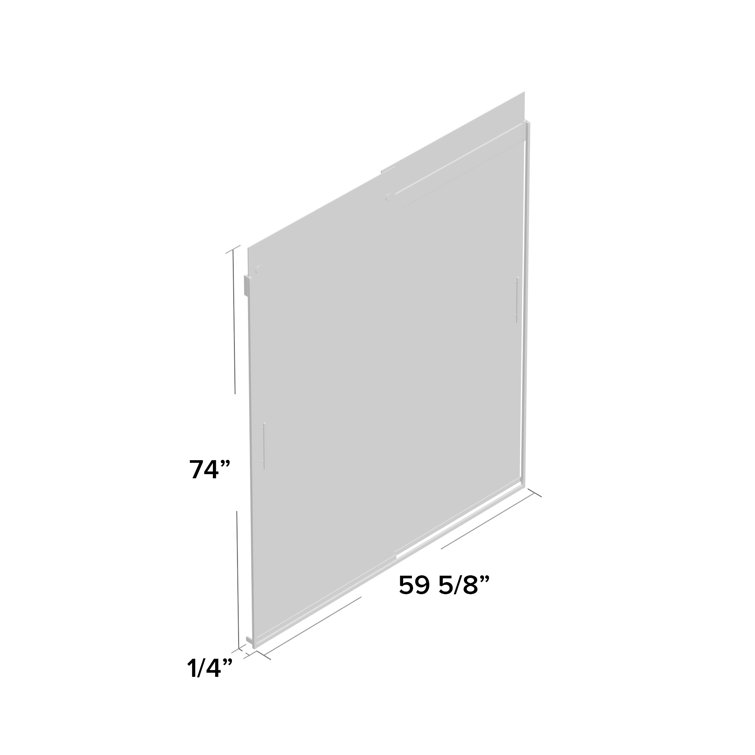 Levity 74" Frameless Sliding Shower Door in Clear Glass with Anodized Brushed Bronze Frame
