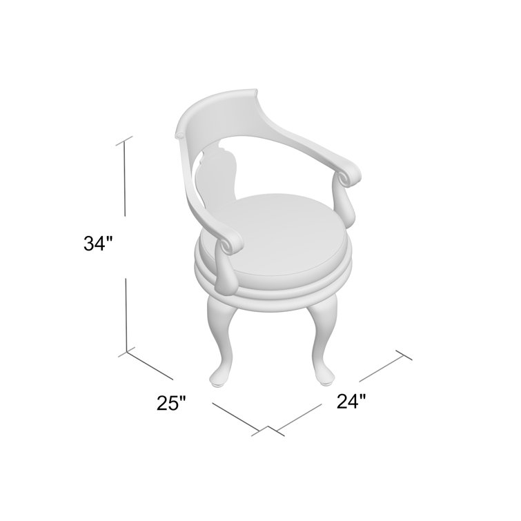 Florentine Brown Leather Swivel Game Chair with Walnut Finish