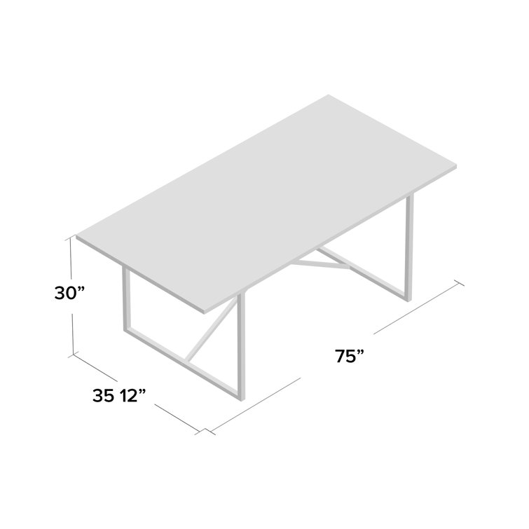 Sierra 75" Reclaimed Pine Wood Dining Table with Metal Base