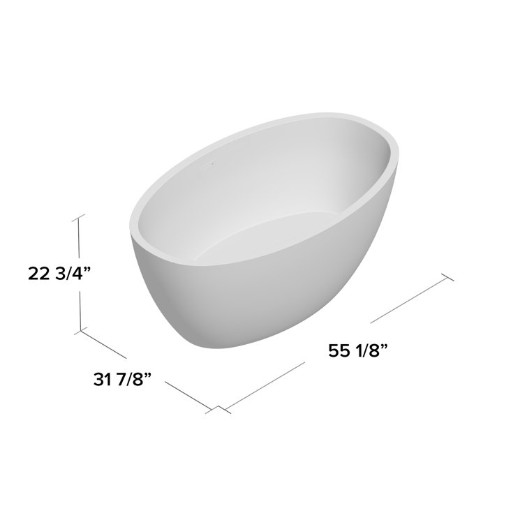 White Acrylic Freestanding Soaking Bathtub with Chrome Drain