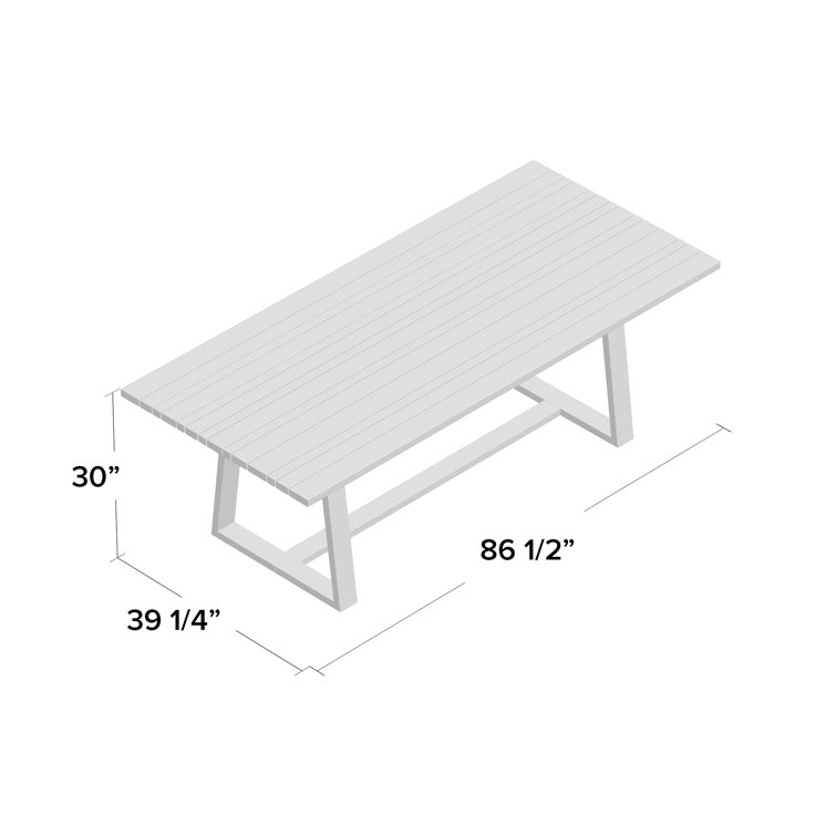 Atherton 86.5" Weathered Gray Teak Outdoor Dining Table