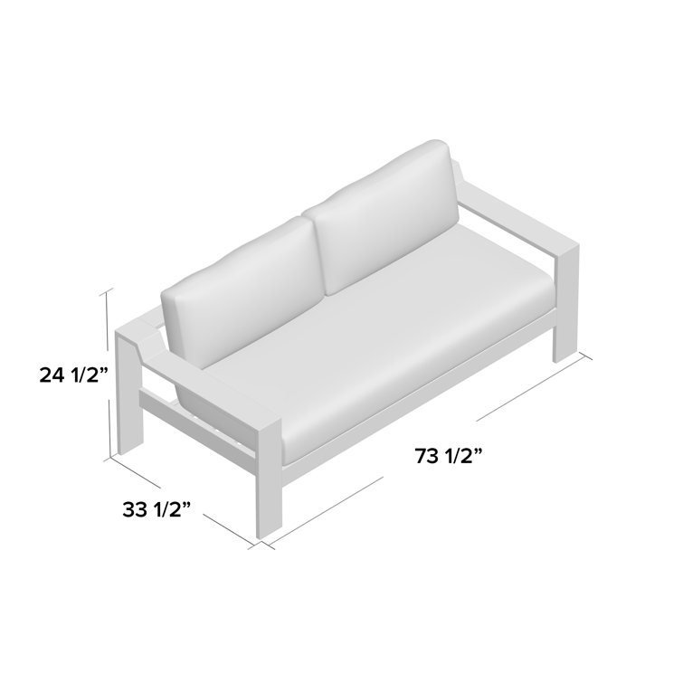 Stone Gray Teak Two-Seat Outdoor Couch