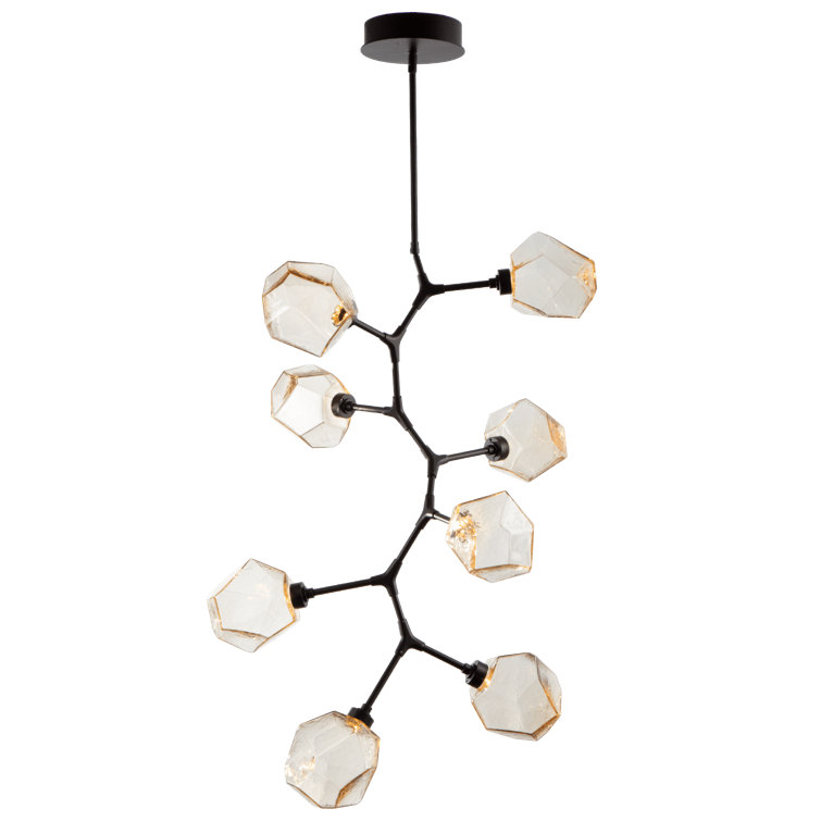 Bronze and Clear Glass 8-Light Modern Drum Chandelier