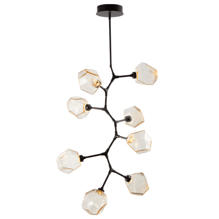 Bronze and Clear Glass 8-Light Modern Drum Chandelier