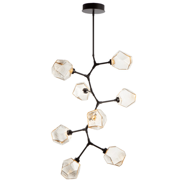 Bronze and Clear Glass 8-Light Modern Drum Chandelier