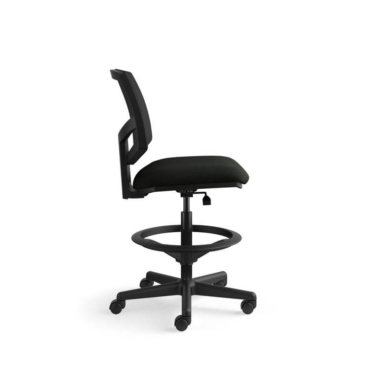 360 Swivel Mesh Task Chair with Adjustable Height and Footrest in Black