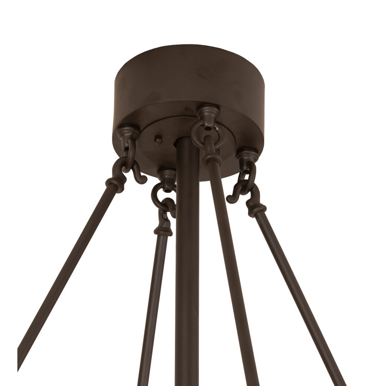 Meyda Timeless Bronze 48" Craftsman Chandel-Air with Amber Mica Glass