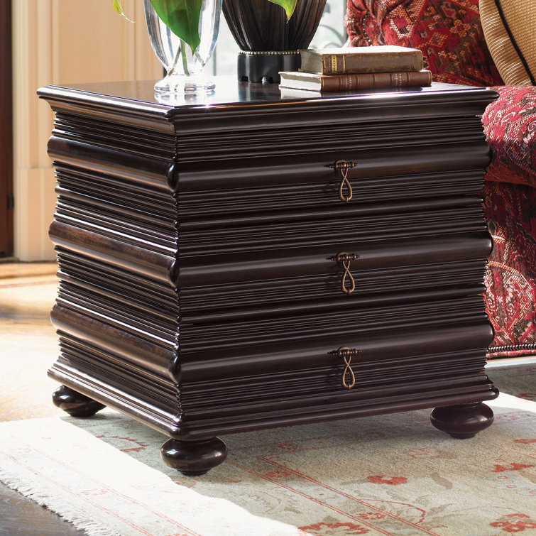 Traditional Brown Mahogany Square Table with Storage