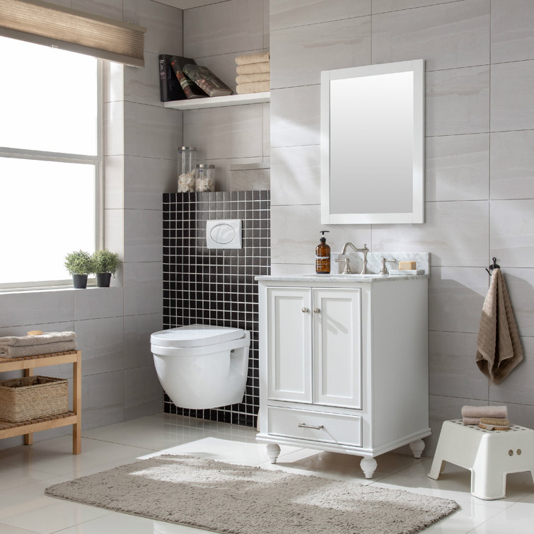 Melissa 24" Grain White Single Vanity with Carrara White Top