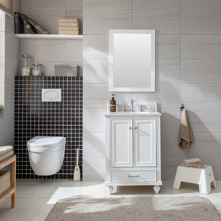 Melissa 24" Grain White Single Vanity with Carrara White Top