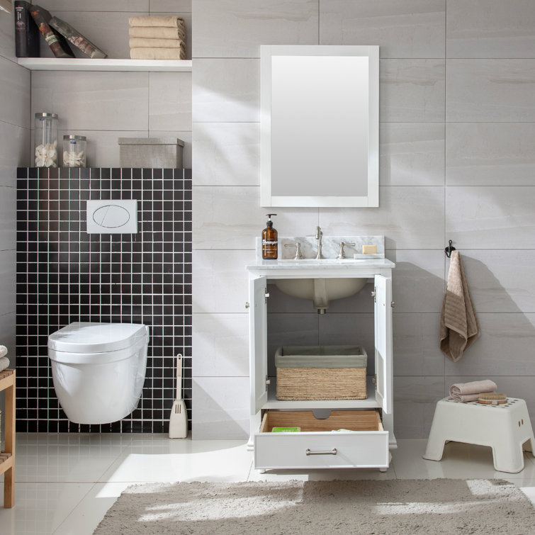 Melissa 24" Grain White Single Vanity with Carrara White Top