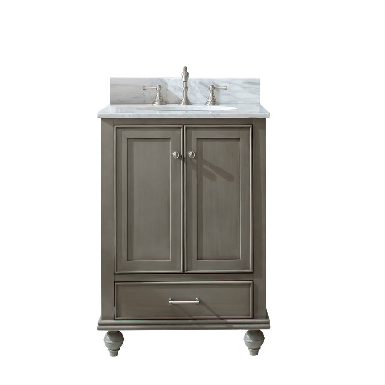 Melissa 24" Gray Single Vanity with Marble Top