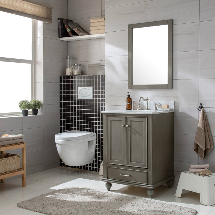 Melissa 24" Gray Single Vanity with Marble Top