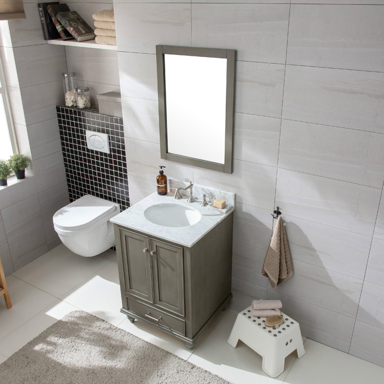 Melissa 24" Gray Single Vanity with Marble Top