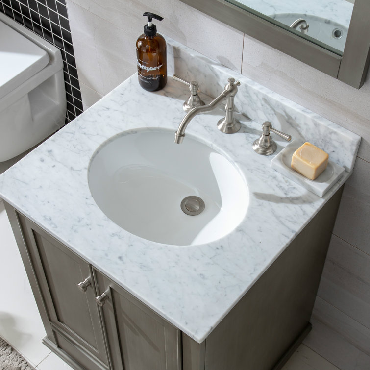 Melissa 24" Gray Single Vanity with Marble Top