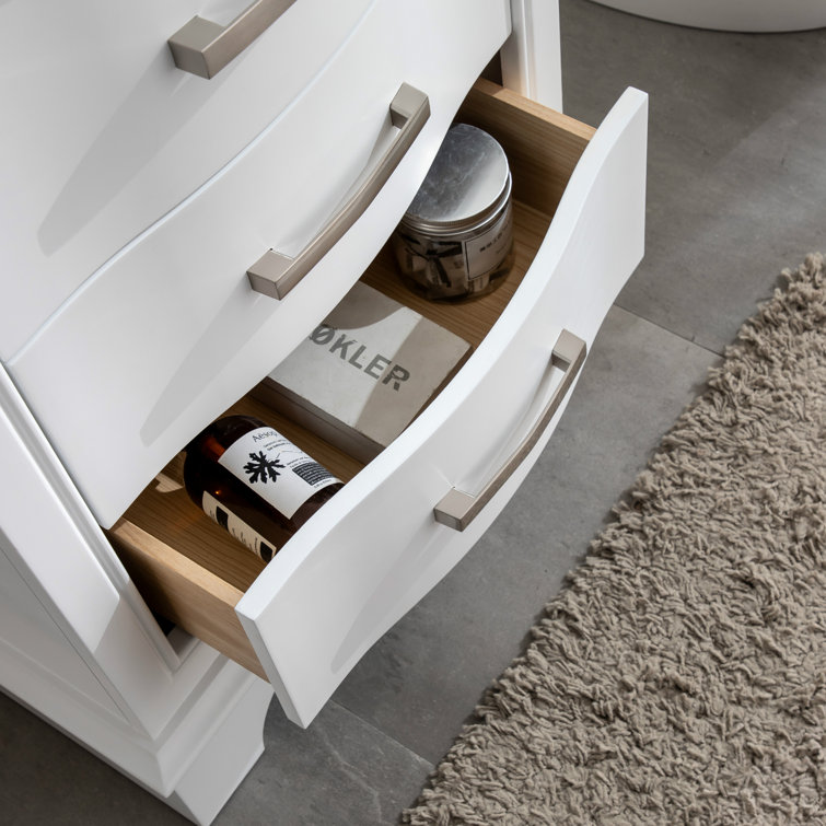 Monroe 24'' White Solid Wood Vanity with Carrara Marble Top