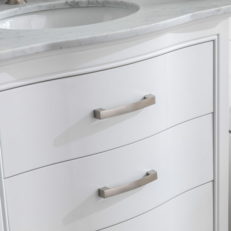 Monroe 30" White Solid Wood Single Vanity with Carrara Marble Top
