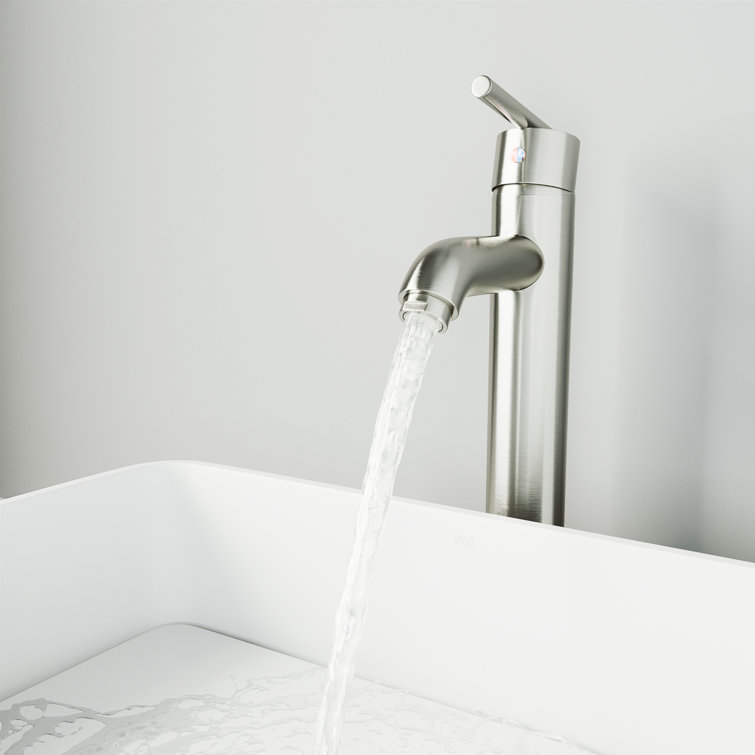 Seville 13" Modern Black and Nickel Vessel Sink Faucet