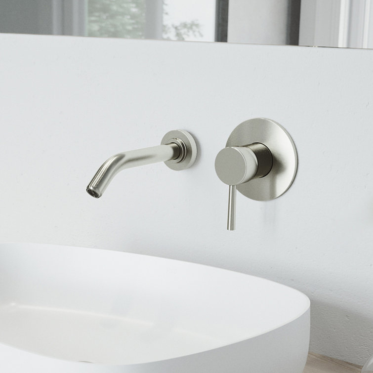 Modern Black and Nickel Wall Mounted Widespread Faucet