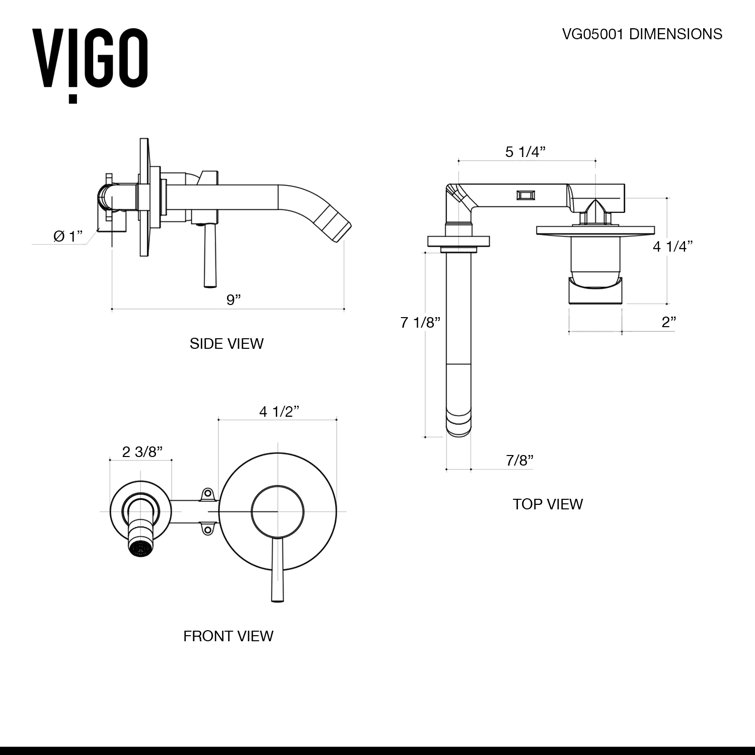 Elegant Olus 4.5" Black Brass Wall-Mounted Modern Bathroom Faucet