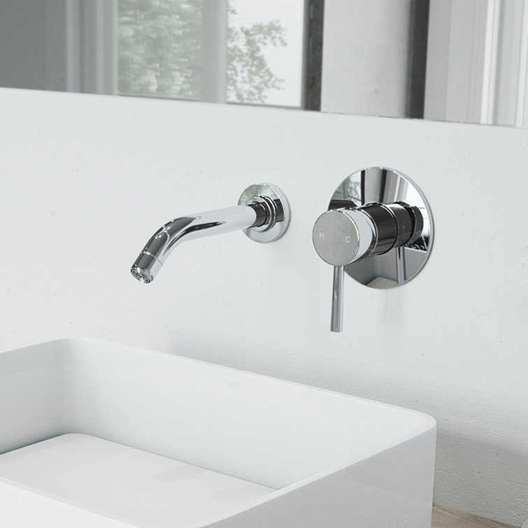 Olus Black Brass Wall Mounted Widespread Faucet