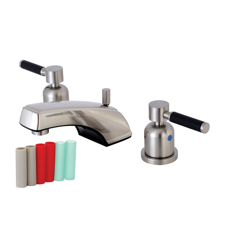 Kaiser Contemporary Widespread Bathroom Faucet in Brushed Nickel