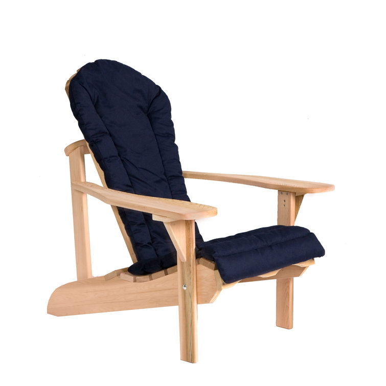 Blue Cotton Canvas Adirondack Chair Cushion with Poly-Fill