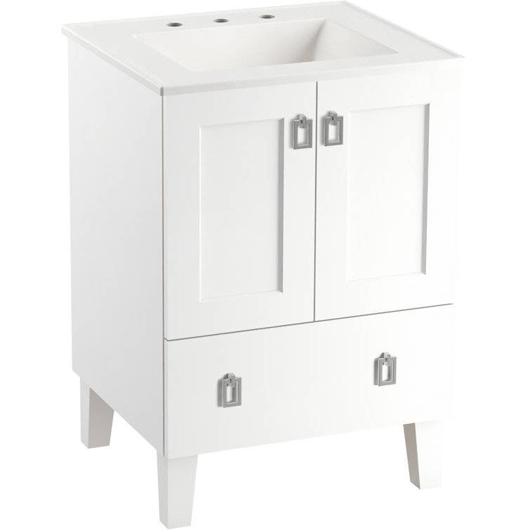 Poplin Linen White 24" Single Freestanding Bathroom Vanity