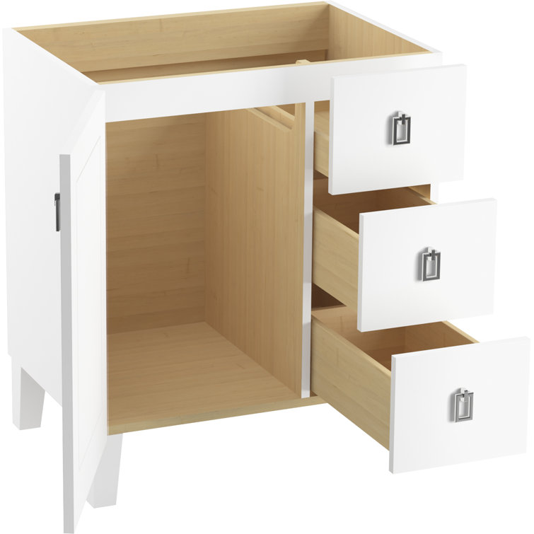 Linen White 30" Freestanding Vanity with Drawers and Door