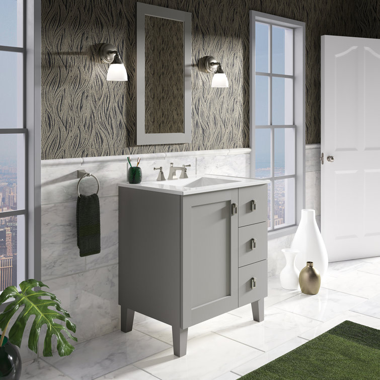 Mohair Grey 30" Freestanding Vanity with Chrome Hardware