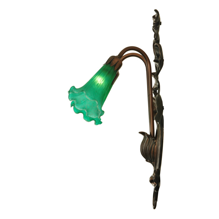 Mahogany Bronze 17.5'' Green Glass 2-Light Sconce