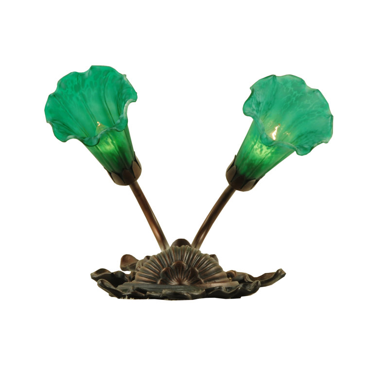 Mahogany Bronze 17.5'' Green Glass 2-Light Sconce