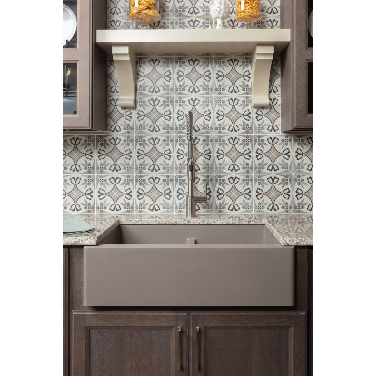 Concrete Quartz Composite Farmhouse Apron Front Double Bowl Kitchen Sink