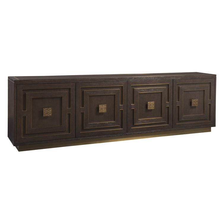 Verbatim Transitional 100" Brown Oak Media Console with Cabinet