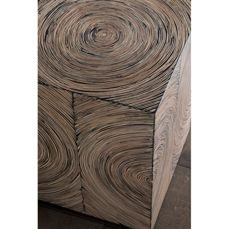 Transitional Black Vine-Inlaid Square Bunching Table