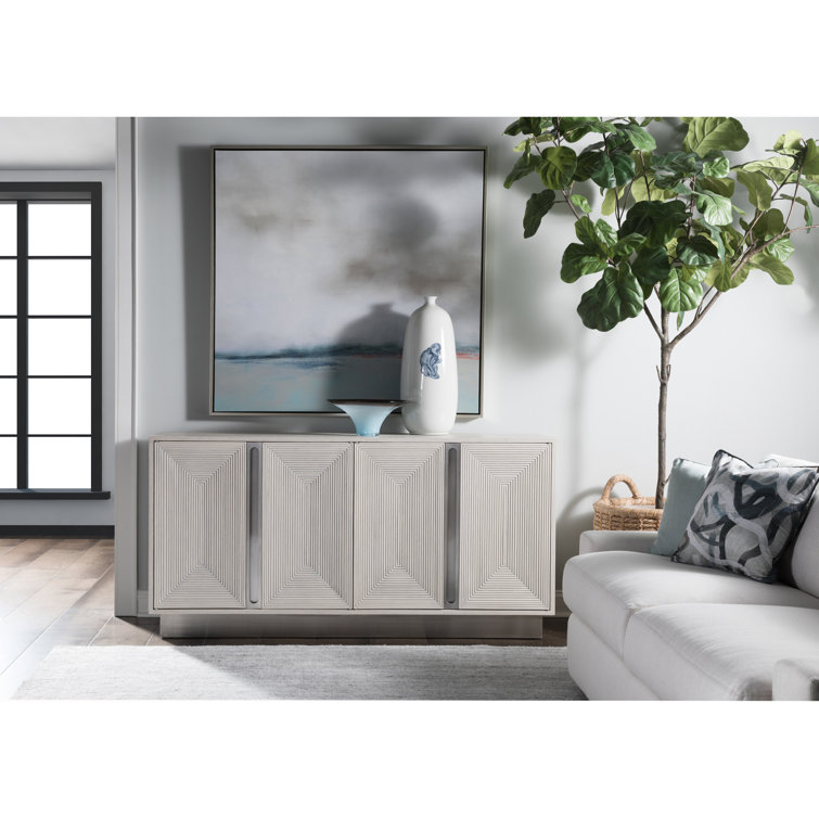 Gray Oak and Stainless Steel Modern Media Console