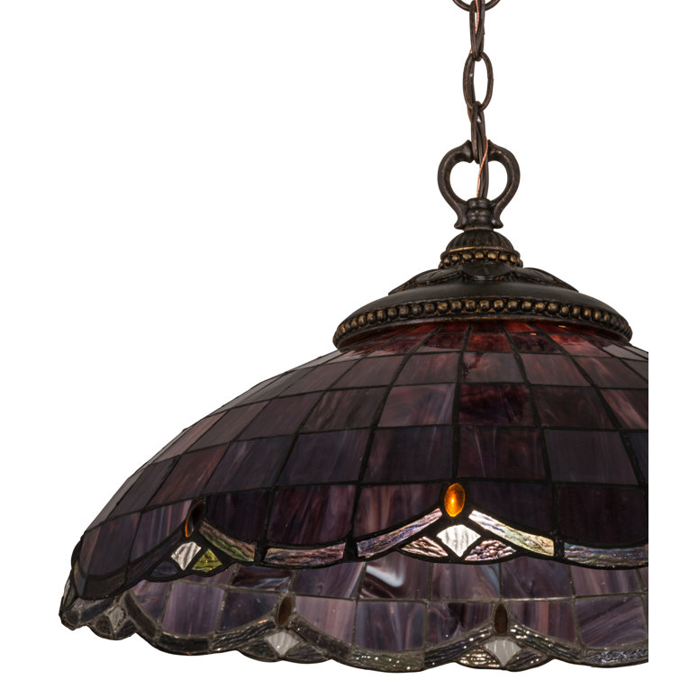 Elan 20" Black and Purple Glass Pendant Light