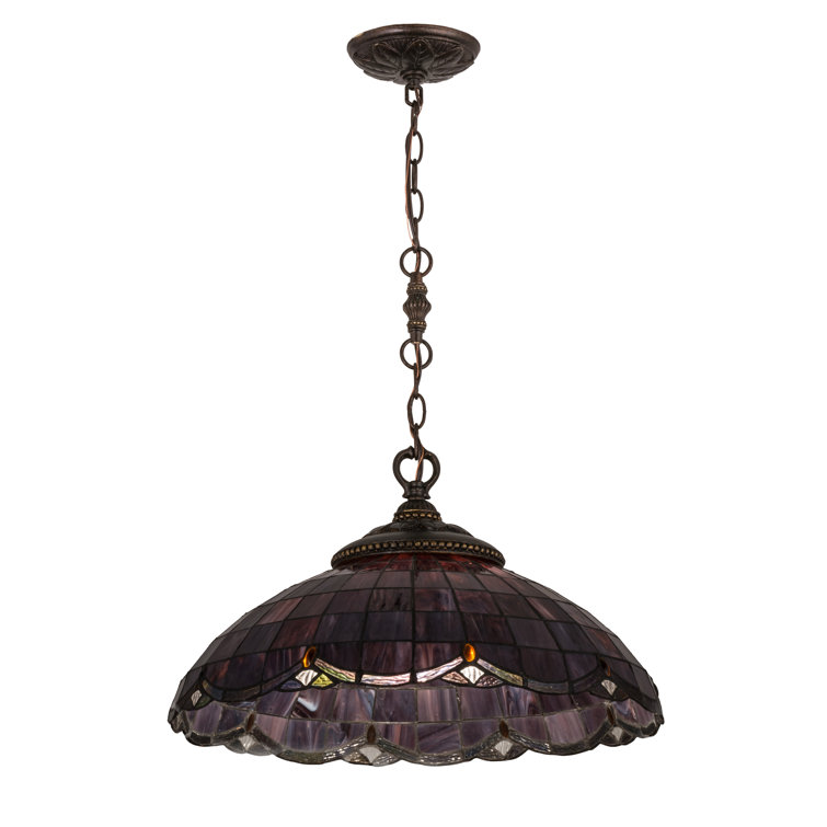 Elan 20" Black and Purple Glass Pendant Light
