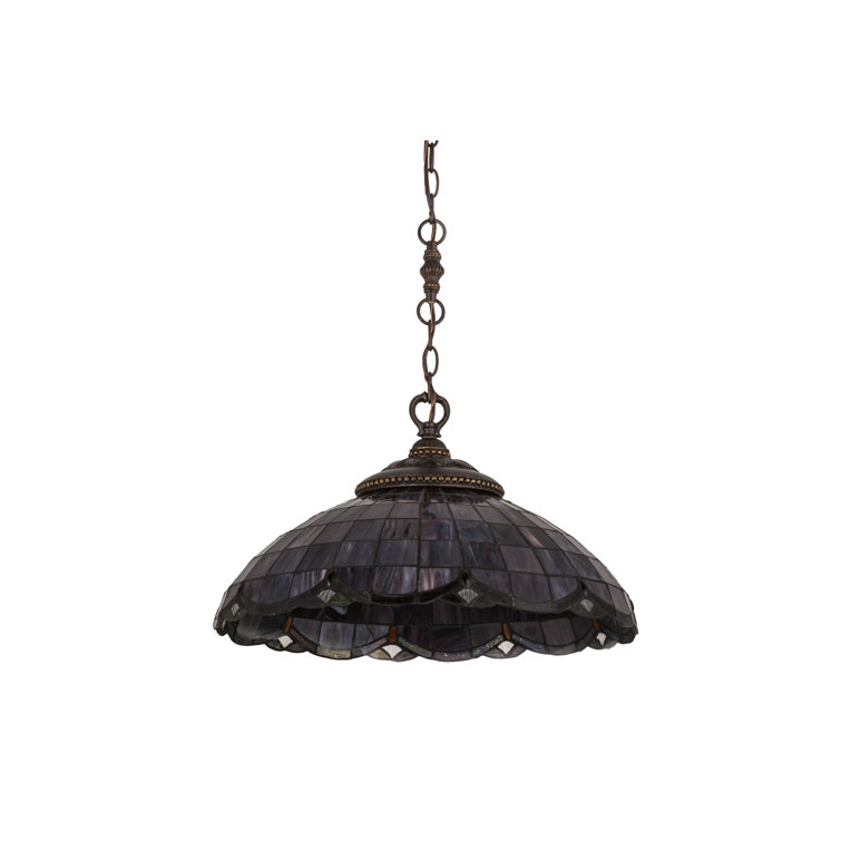 Elan 20" Black and Purple Glass Pendant Light