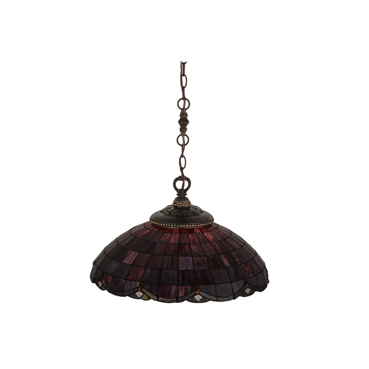 Elan 20" Black and Purple Glass Pendant Light