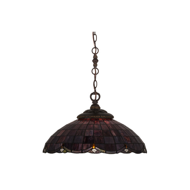 Elan 20" Black and Purple Glass Pendant Light