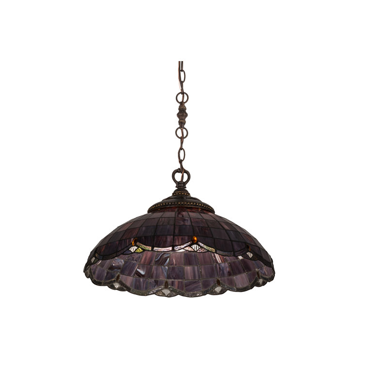 Elan 20" Black and Purple Glass Pendant Light
