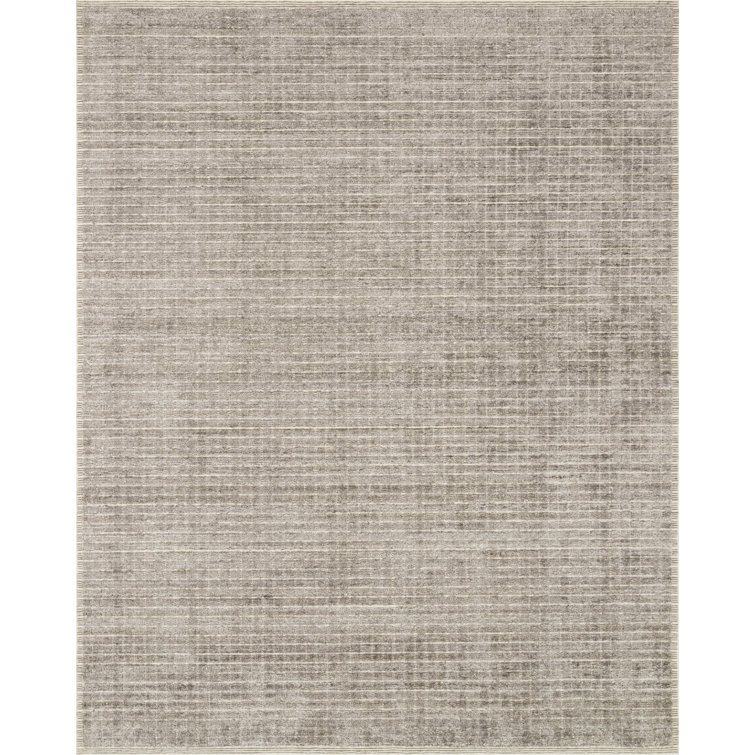 Shenade Stone Gray Hand-Woven Wool and Viscose Rug