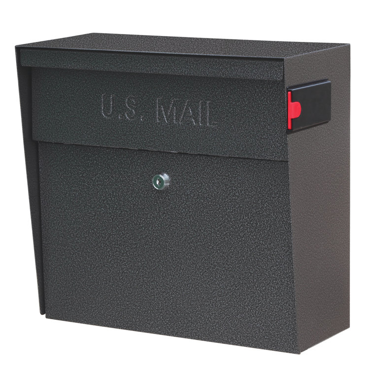 Galaxy Black Steel Lockable Wall-Mount Mailbox