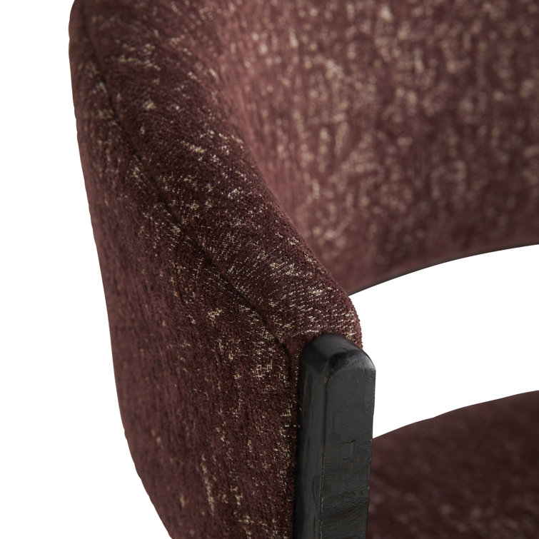 Bordeaux Chenille Handcrafted Metal Armchair