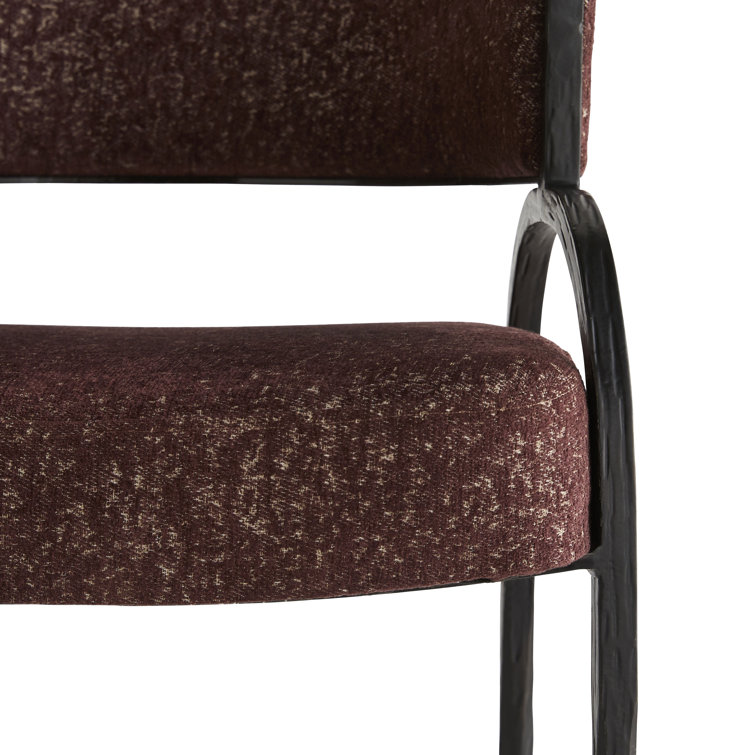 Bordeaux Chenille Handcrafted Metal Armchair
