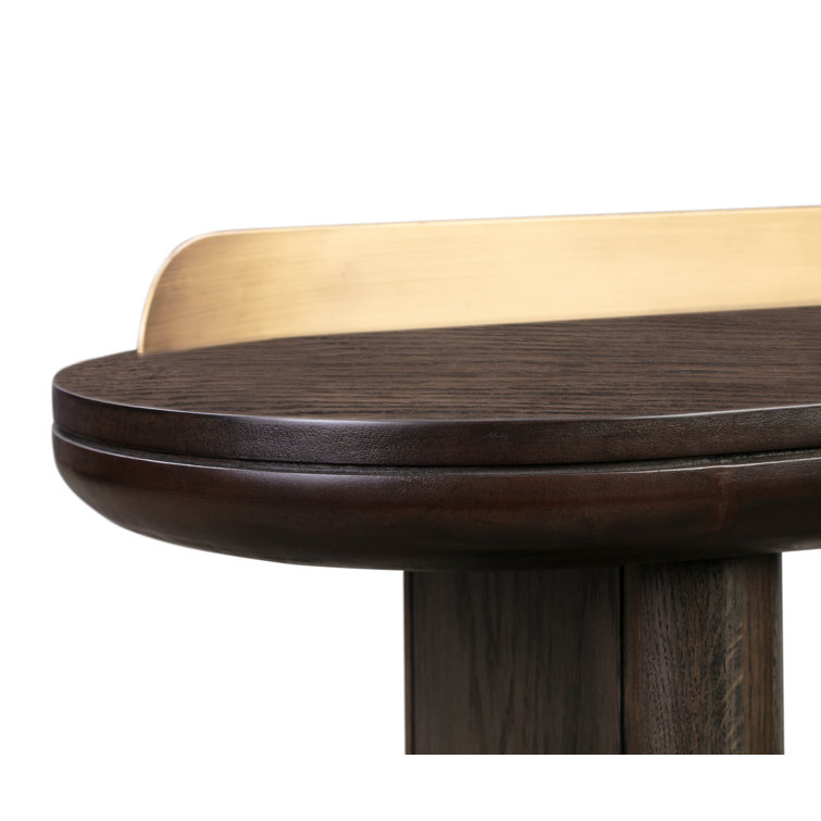 Bateman 48'' Brown Solid and MDF Wood Oval Console Table